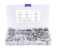 Kit 225 Pezzi M1.2 - M5 Morsetti a Manicotto per Fili, Fascette a Occhiello in Alluminio e Acciaio Inox, Set Completo con Codolo - Alta Durabilità, Resistenza alla Ruggine,