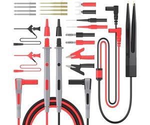 Kit 23 in 1 Puntali per Multimetro Test Lead Circuito Tensione con Clip