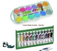 Kit 24 Colori (12 Tempere e 12 Acquerelli Perl) Ideali per Le attività Creative e Scolastiche - Colori Adatti Anche ai Bambini in Quanto toalmente Atossici e Made in Italy
