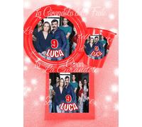 KIT 24 PIATTI BICCHIERI MARE FUORI NOME Festa Party Tavola ADDOBBI SERIE