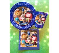 KIT 24 PIATTI BICCHIERI PINOCCHIO AND HIS FRIENDS personalizz Festa Party Tavol