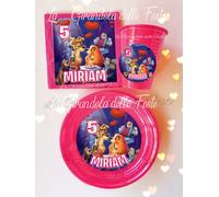 KIT 24 PIATTI LILLI E IL VAGABONDO BICCHIERI personalizzati Festa Party Tavola