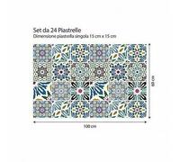 KIT 24 PZ ADESIVI PIASTRELLE 2D DECORAZIONI DESIGN CASA CUCINA VETRATE CHIESA
