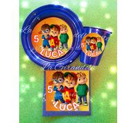 KIT 24pz PIATTI BICCHIERI gioco NOME Festa Party Tavola ADDOBBI bambino