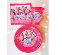 KIT 24pz PIATTI BICCHIERI cry babies NOME Festa Party Tavola ADDOBBI bambina co