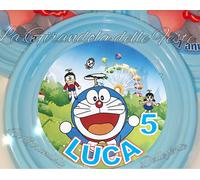 KIT 24pz PIATTI BICCHIERI DORAEMON NOME Festa Party Tavola ADDOBBI bambino NOME