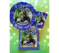 KIT 24pz PIATTI BICCHIERI HULK AVENGERS NOME Festa Party Tavola ADDOBBI SUPERERO