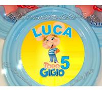 KIT 24PZ PIATTI BICCHIERI TOPOGIGIO personalizzati Festa Party Tavola ADDOBBI