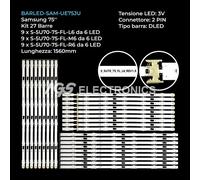 KIT 27 BARRE STRIP LED TV SAMSUNG V5DU-750DCA/B/C-R1 UE75JU UE75MU