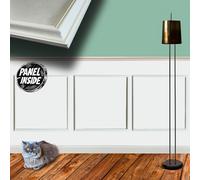 Kit 2ml di Boiserie in legno MASSICCIO (200x100cm) laccato bianco inclusi PANNELLI 60x60cm