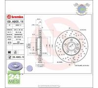 Kit 2x dischi forati Xtra freno Brembo Anteriore per FORD FOCUS C-MAX VOLVO V50
