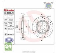 Kit 2x dischi forati Xtra freno Brembo Posteriore per AUDI Q5 A7 A6 A5 A4