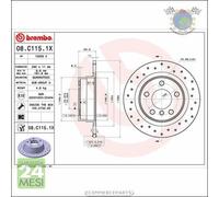 Kit 2x dischi forati Xtra freno Brembo Posteriore per BMW 2 F22 F87 218 F23 1 F