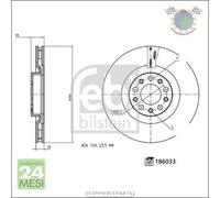 Kit 2x dischi freno Febi Anteriore per ALFA ROMEO STELVIO GIULIA