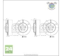 Kit 2x dischi freno Febi Anteriore per TOYOTA COROLLA