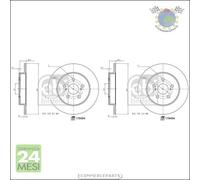 Kit 2x dischi freno Febi Posteriore per TOYOTA COROLLA