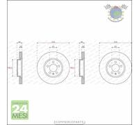 Kit 2x dischi freno Ferodo Anteriore per AUDI A1 SEAT IBIZA V ARONA SKODA SCALA