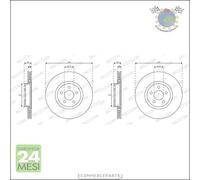 Kit 2x dischi freno Ferodo Anteriore per FORD TRANSIT TOURNEO
