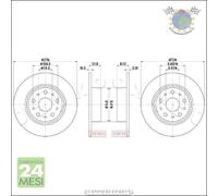 Kit 2x dischi freno Japko Posteriore per ALFA ROMEO 166 LANCIA KAPPA GAMMA c0q