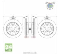 Kit 2x dischi freno Japko Posteriore per MERCEDES CLASSE GL 500 450 420 350 c3i