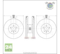 Kit 2x dischi freno JParts Anteriore per AUDI A4 ft4