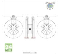 Kit 2x dischi freno JParts Anteriore per AUDI ALLROAD A6 A4 ft1