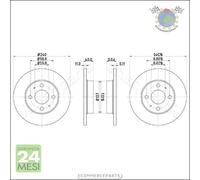 Kit 2x dischi freno JParts per ABARTH 500C 500 ALFA ROMEO 155 146 145 33 FIAT C