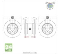 Kit 2x dischi freno JParts Posteriore per ALPINA B7 BMW 7 F01 F02 F03 F04 Ac gbx