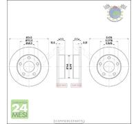 Kit 2x dischi freno JParts Posteriore per AUDI A4 VW PASSAT (3B6) (3B5) (3B3 gg8