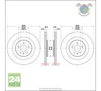 Kit 2x dischi freno JParts Posteriore per AUDI A8 A7 A6 gho