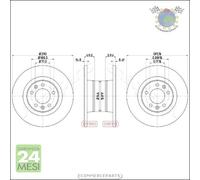 Kit 2x dischi freno JParts Posteriore per CITROEN JUMPY FIAT SCUDO PEUGEOT E gc2