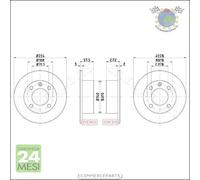 Kit 2x dischi freno JParts Posteriore per CITROEN XANTIA ggi