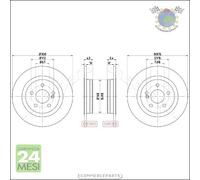 Kit 2x dischi freno JParts Posteriore per MERCEDES SLK 350 250 200 gfr