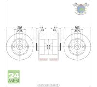 Kit 2x dischi freno JParts Posteriore per RENAULT TWINGO MEGANE MODUS WIND C gg0