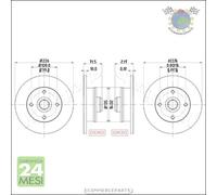 Kit 2x dischi freno JParts Posteriore per SEAT TOLEDO I IBIZA II CORDOBA VW ght