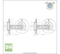 Kit 2x dischi freno Maxgear Anteriore per AUDI 100 80 FORD ESCORT RENAULT SUPER