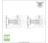 Kit 2x dischi freno Maxgear Anteriore per BMW 3 E90 320 318 316 1 E88 118 E87 1