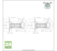 Kit 2x dischi freno Maxgear Anteriore per BMW 5 E39 535 530 528 525 523 520