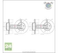 Kit 2x dischi freno Maxgear Anteriore per BMW 6 E64 630 E63 5 E61 530 525 523 5