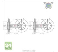 Kit 2x dischi freno Maxgear Anteriore per CHEVROLET SPARK MATIZ AVEO DAEWOO KAL