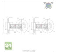 Kit 2x dischi freno Maxgear Anteriore per DACIA DOKKER LODGY RENAULT TWINGO #fv