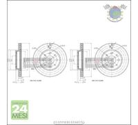 Kit 2x dischi freno Maxgear Anteriore per FIAT PANDA 500 FORD KA