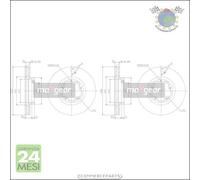 Kit 2x dischi freno Maxgear Anteriore per FORD TRANSIT #qw