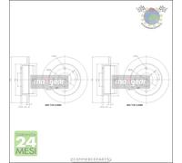 Kit 2x dischi freno Maxgear Anteriore per HYUNDAI ATOS