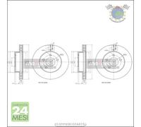 Kit 2x dischi freno Maxgear Anteriore per JEEP CHEROKEE