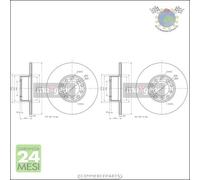Kit 2x dischi freno Maxgear Anteriore per MERCEDES 123 300 280 250 240 230 220