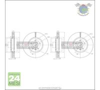 Kit 2x dischi freno Maxgear Anteriore per OPEL CASCADA ASTRA J H ZAFIRA VAUXHAL