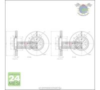 Kit 2x dischi freno Maxgear Anteriore per OPEL VECTRA C SIGNUM 2 SAAB 9-3
