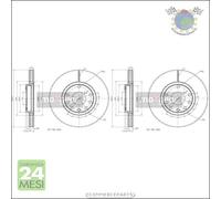 Kit 2x dischi freno Maxgear Anteriore per OPEL ZAFIRA B A / MERIVA CORSA E D AS