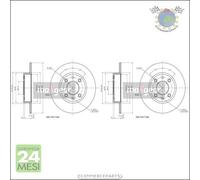 Kit 2x dischi freno Maxgear Anteriore per RENAULT TWINGO SUPER RAPID CLIO